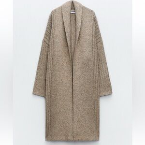 Zara rib knit sweater coat